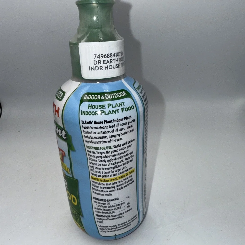 Dr. Earth Pump & Grow Organic Liquid Concentrate Plant Food 8 oz